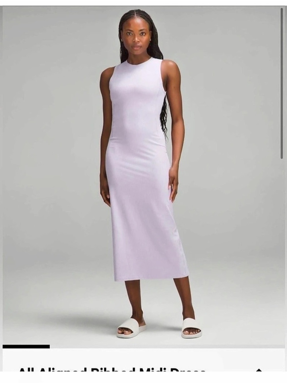 lululemon All Aligned Ribbed Midi Dress Lilac Ether -8